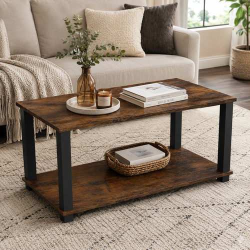 Coffee table tier dark brown - table,