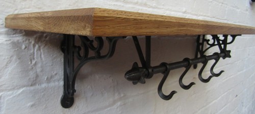 Solid oak wooden shelf rustic - oak,