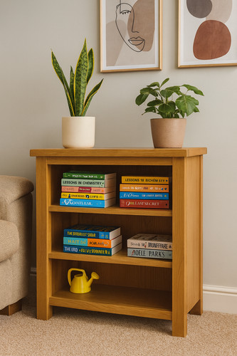 Small oak low - low, bookcase