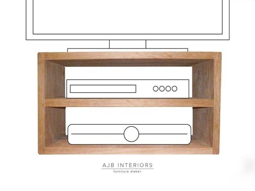 Solid oak media unit - oak,