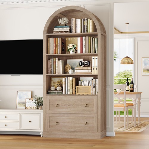 Arched bookcase with - arched,