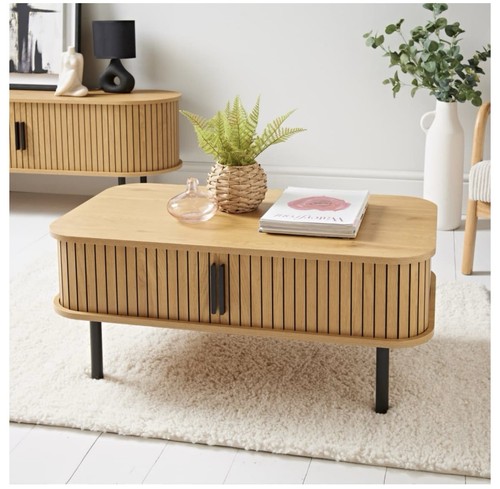 Kristen modern oak slatted - modern,