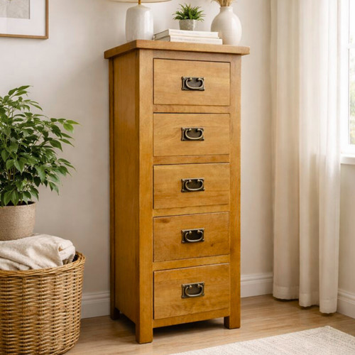 Oak drawer tallboy - oak,