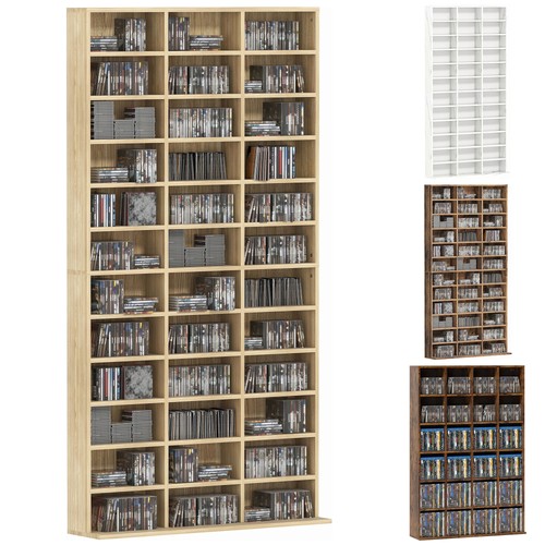 Homcom dvd media storage shelf - media,