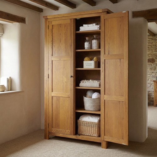 Storage cupboard rustic - cupboard, oak