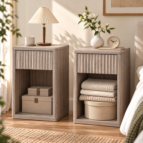 Set oak bedside tables - of,