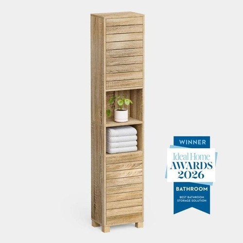 Tall bathroom cabinet oak - tall,