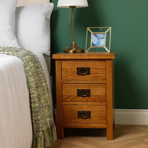 Rustic oak small bedside - rustic,