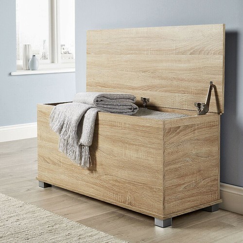 Ottoman storage chest oak - ottoman, toy