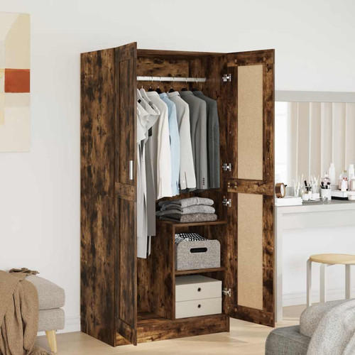 Wardrobe smoked oak engineered - smoked,