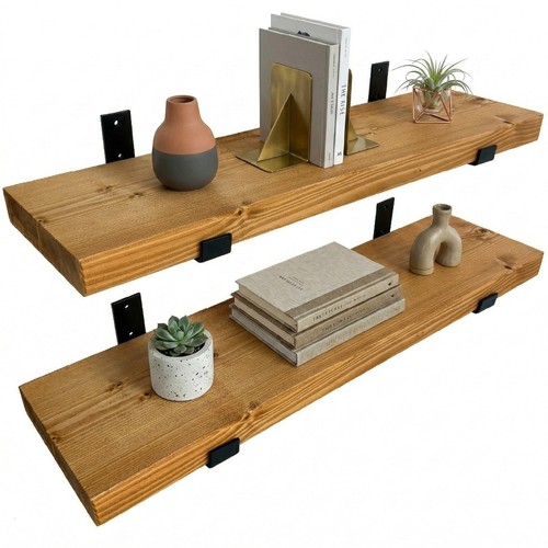 Wooden board wall shelf - wall,
