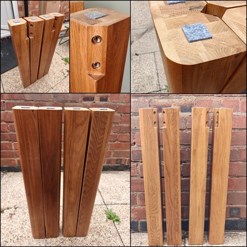 Set solid oak table legs - solid,