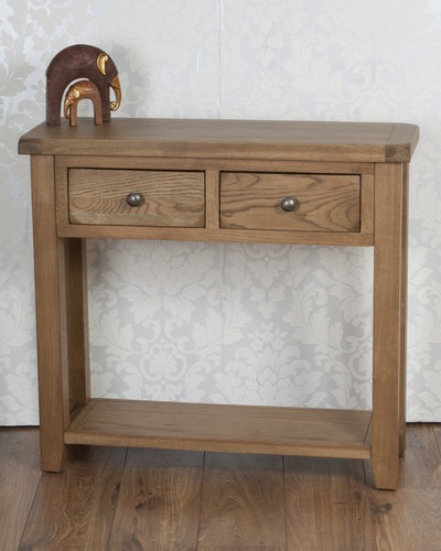 Console oak hall lamp - console, side