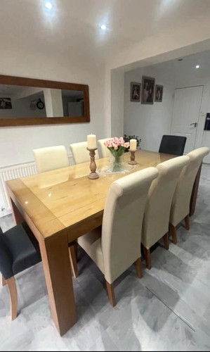 Faux leather chairs set - 8,