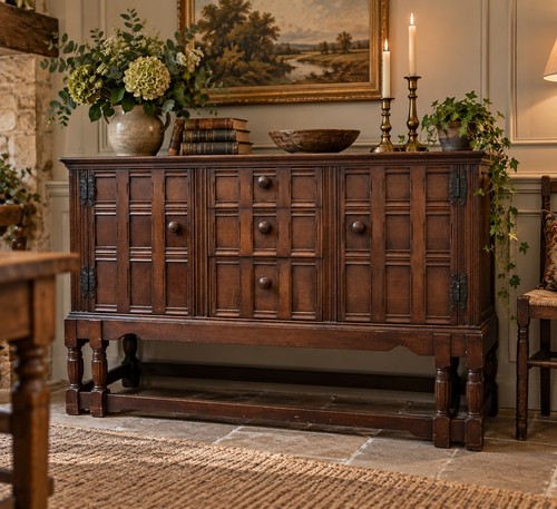 Antique oak jacobean sideboard - antique,